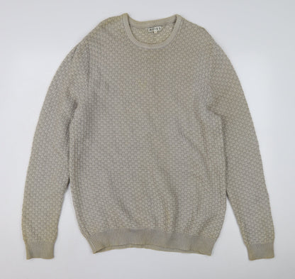 Reiss Men's Beige Pullover Jumper XL, Casual Knit