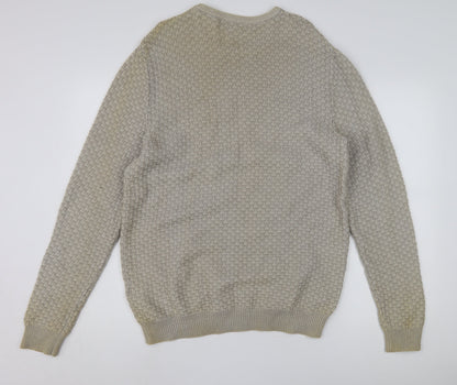 Reiss Men's Beige Pullover Jumper XL, Casual Knit