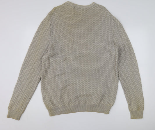 Reiss Men's Beige Pullover Jumper XL, Casual Knit