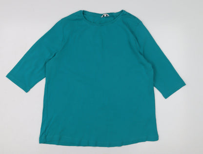 Womens UK Size 18 Cotton Traders Green Basic T-Shirt