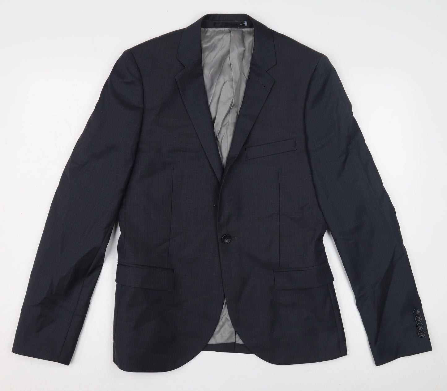 Mens UK Size 38 Topman Regular Black Suit Jacket