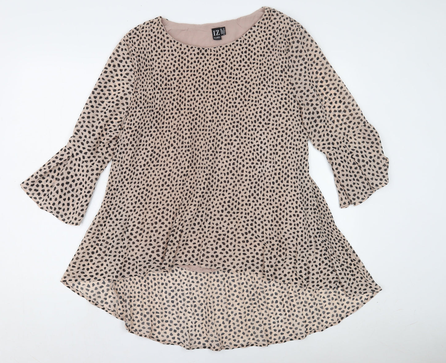 Womens UK Size 14 Izabel London Beige Tunic Blouse