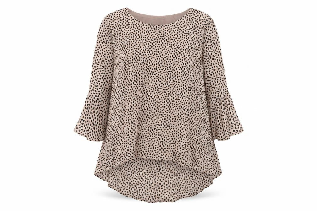Womens UK Size 14 Izabel London Beige Tunic Blouse