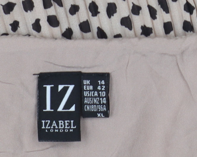 Womens UK Size 14 Izabel London Beige Tunic Blouse