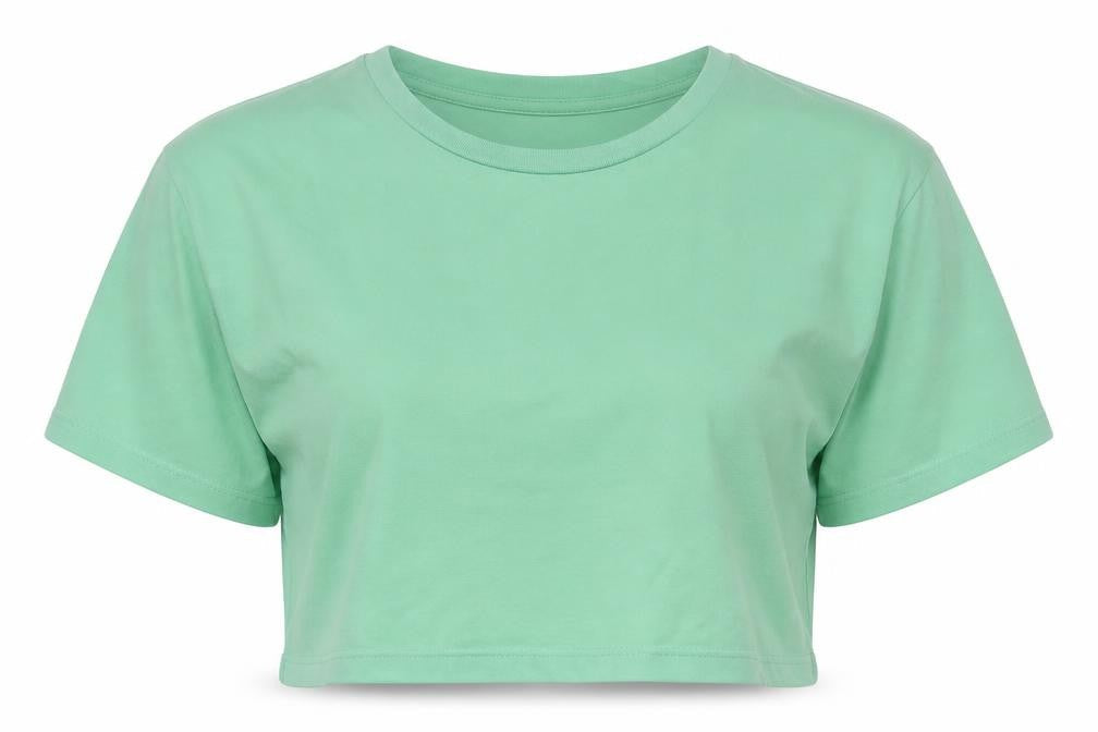 Womens UK Size 12 ASOS Green Cropped T-Shirt