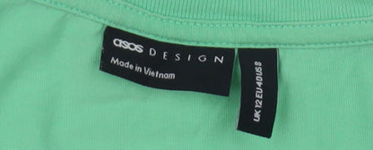 Womens UK Size 12 ASOS Green Cropped T-Shirt