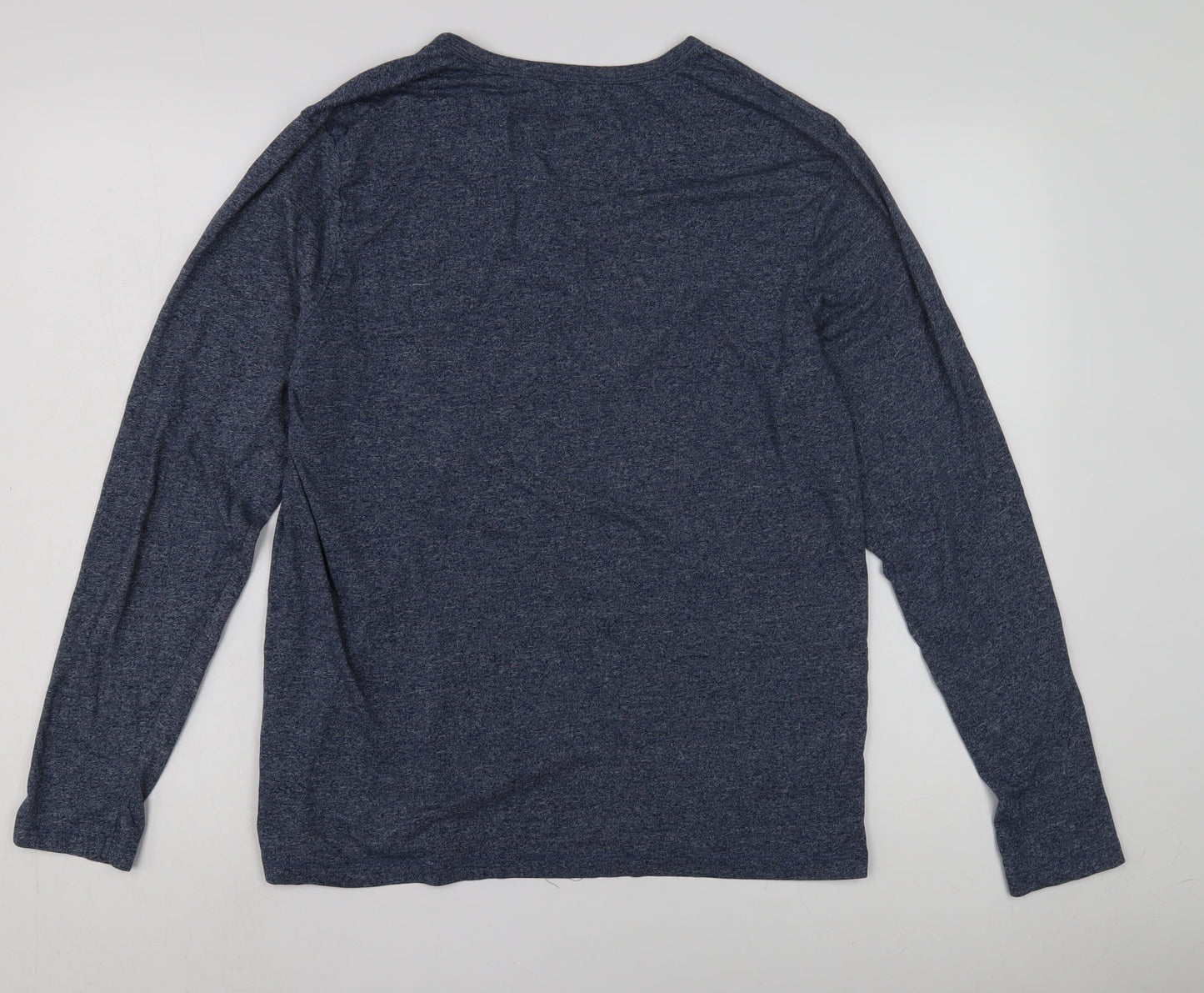 Red Herring Men's Blue Long Sleeve Henley T-Shirt Large