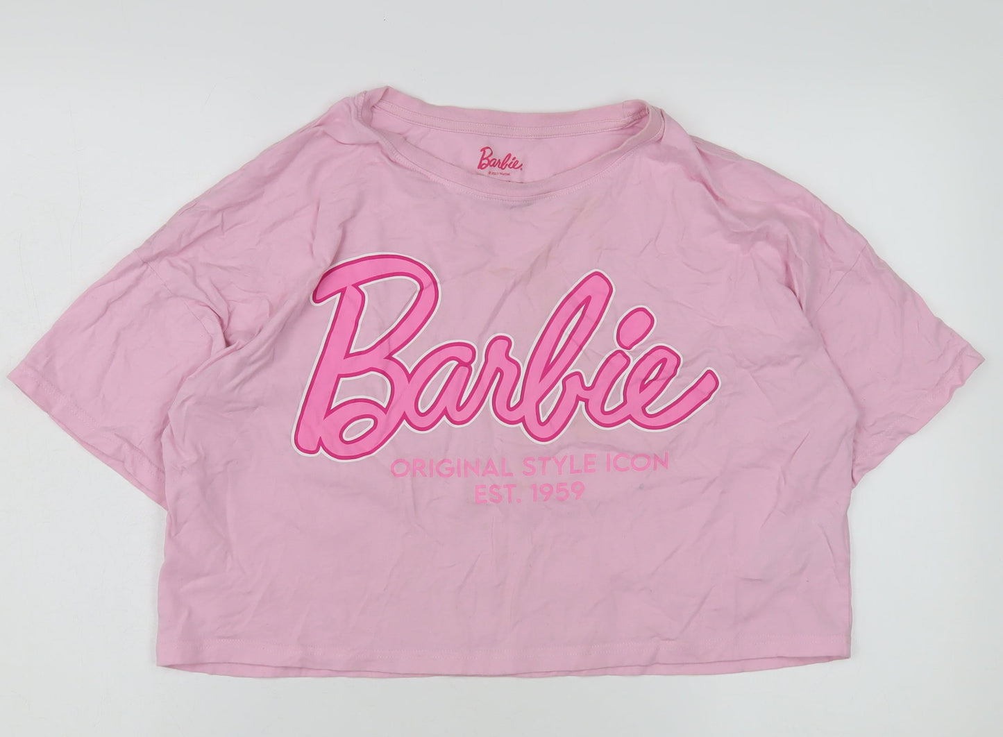 Barbie Women’s Pink Cropped T-Shirt - Small, Classic Casual