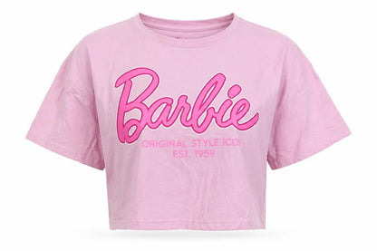 Barbie Women’s Pink Cropped T-Shirt - Small, Classic Casual