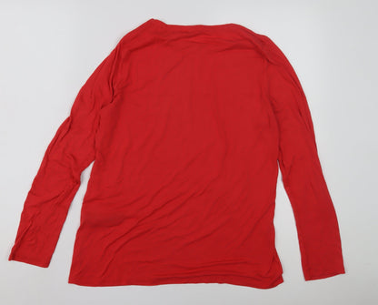 Womens UK Size 10 ASOS Red Basic T-Shirt