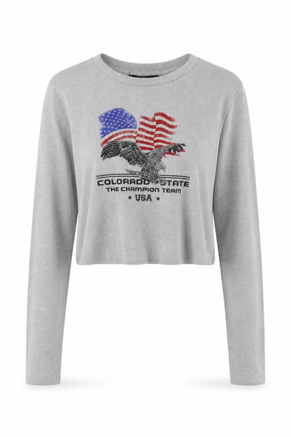 Womens UK Size 12 Bershka Grey Cropped T-Shirt