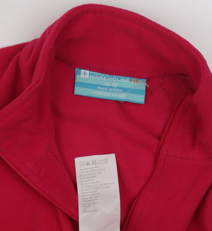 Mountain Warehouse Red Girls' Fleece Track Jacket 11-12Y