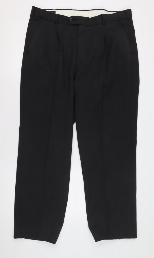Mens UK Size 36 C&A  Dress Pants Black Trousers