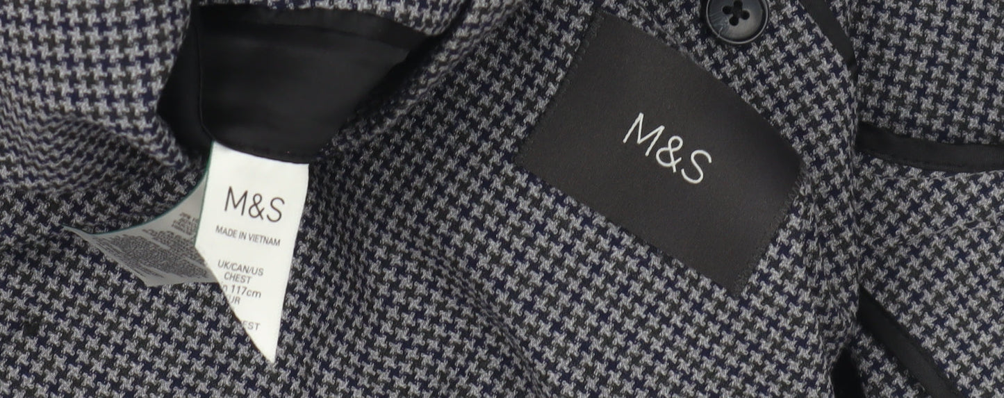 Mens UK Size 46 Marks and Spencer Regular Blue Suit Jacket