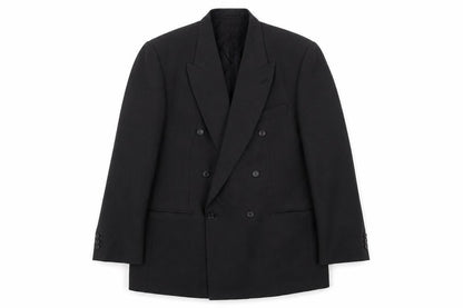 Front view of C&A Men's Black Double-Breasted Suit Jacket M