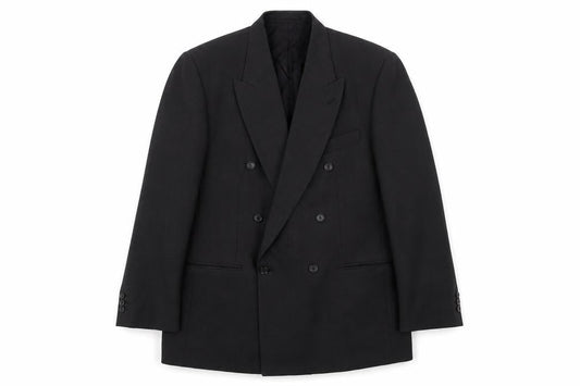 C&A Men's Black Double-Breasted Suit Jacket M