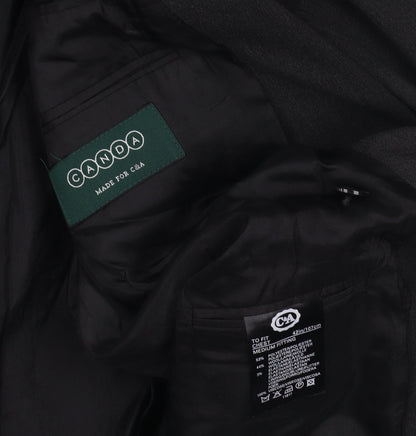 C&A Men's Black Double-Breasted Suit Jacket M
