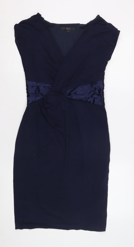 Coast Women's Blue V-Neck Dress Size 10