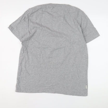 Tommy Hilfiger Men's Grey Striped T-Shirt L