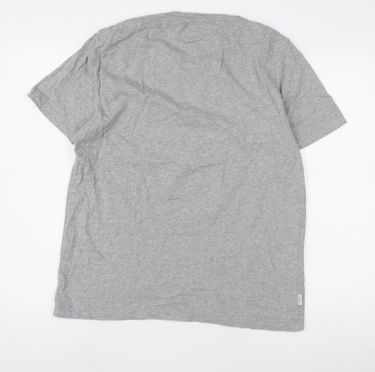 Tommy Hilfiger Men's Grey Striped T-Shirt L