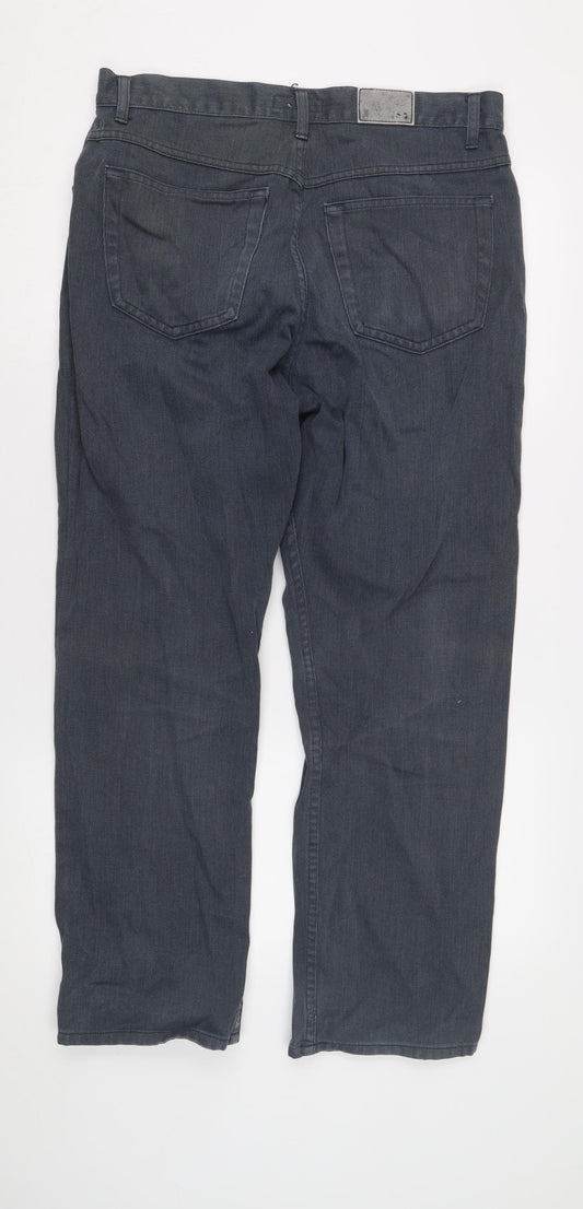 Marks and Spencer Men's Blue Trousers, Size 36
