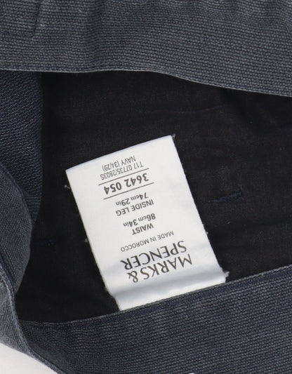 Marks and Spencer Men's Blue Trousers, Size 36