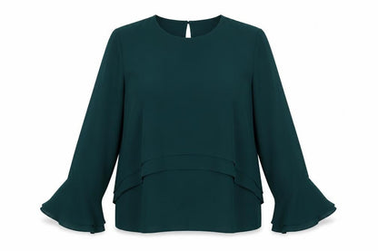 Womens UK Size 10 Warehouse Green Basic Blouse