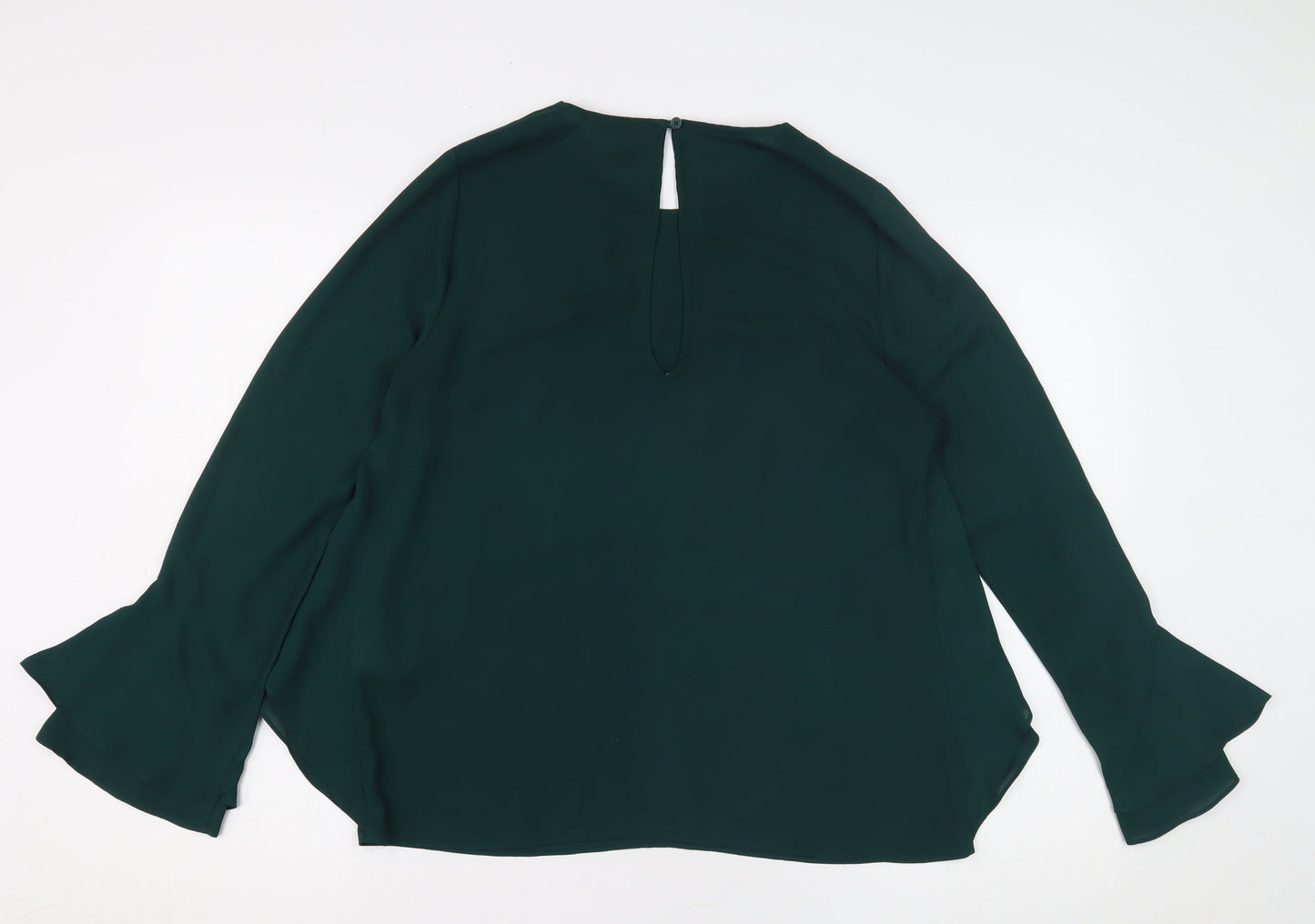 Womens UK Size 10 Warehouse Green Basic Blouse