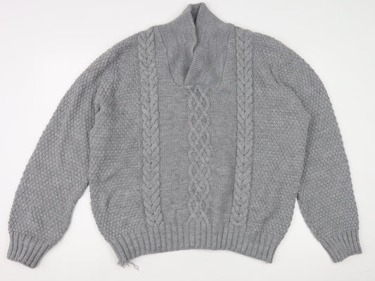 Tokyo Laundry Men's Grey XL Cable-Knit Pullover Jumper