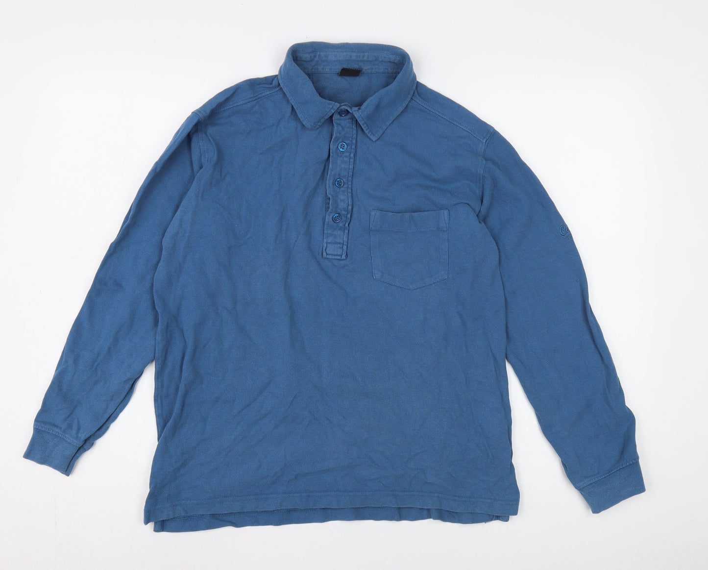 Cotton Traders Men's Blue Long Sleeve Polo Shirt Size S