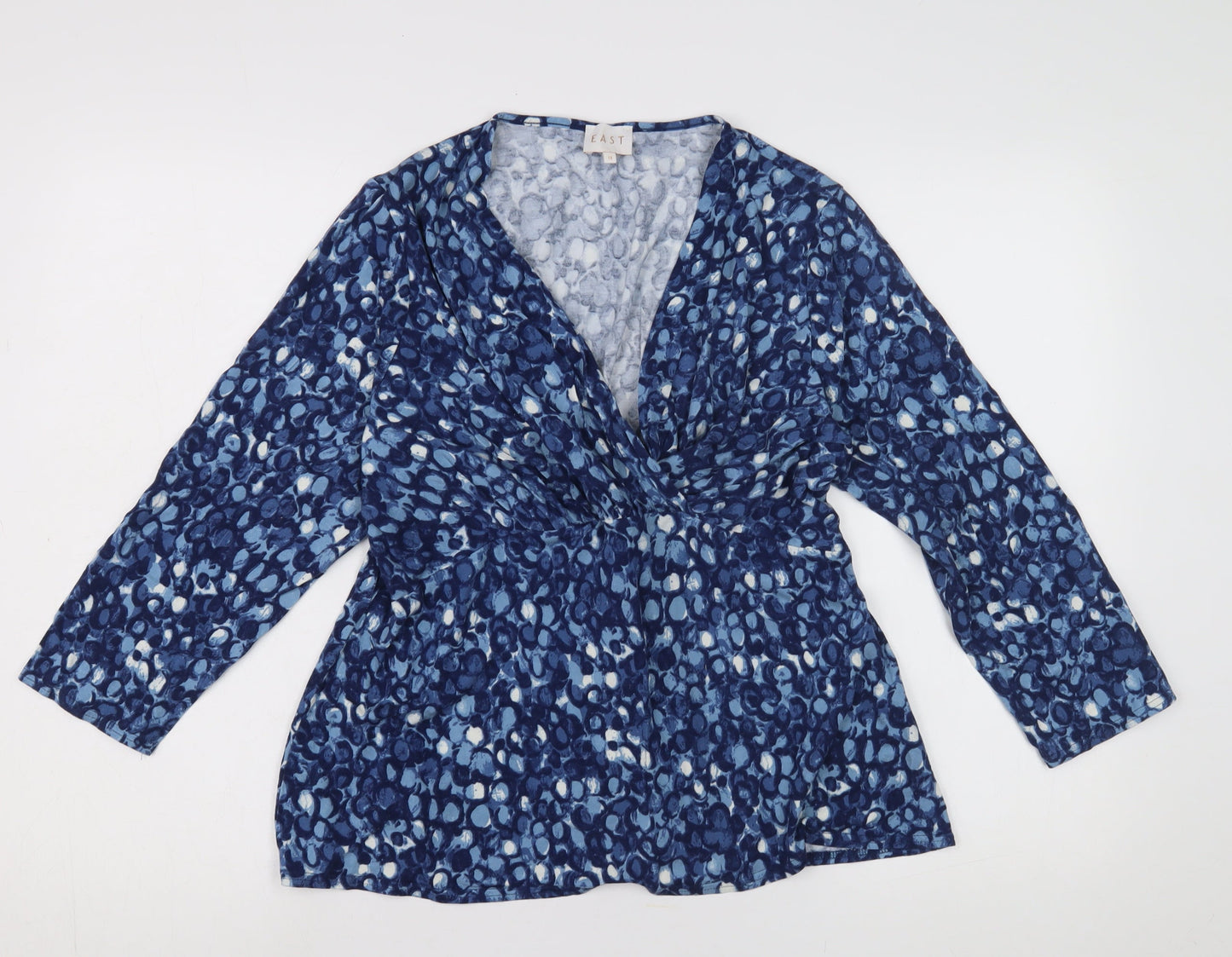 East Women's Blue Viscose Long Sleeve Top Size 18