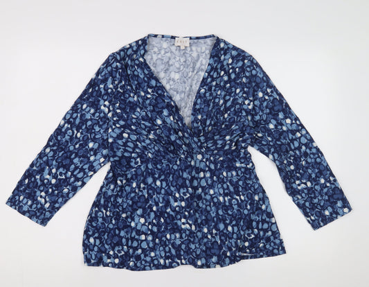 East Women's Blue Viscose Long Sleeve Top Size 18