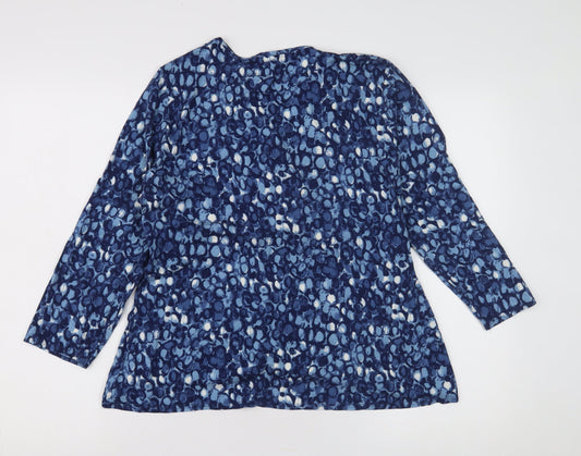 East Women's Blue Viscose Long Sleeve Top Size 18