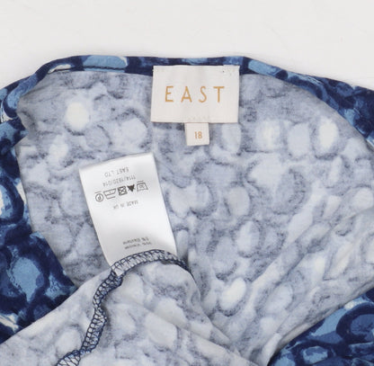 East Women's Blue Viscose Long Sleeve Top Size 18