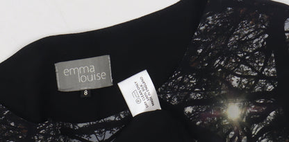 Emma Louise Women's Black Silk Shift Dress Size 8