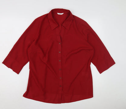Womens UK Size 16 Marks and Spencer Red Camisole Button-Up