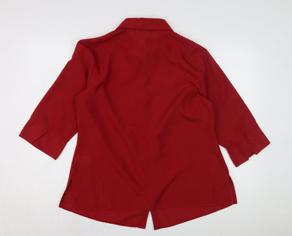Womens UK Size 16 Marks and Spencer Red Camisole Button-Up