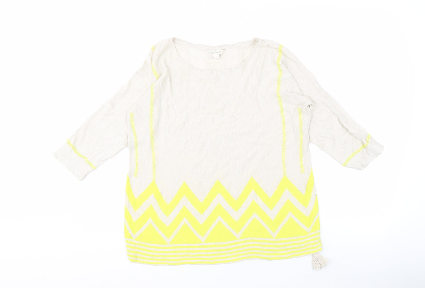 Womens UK Size M Monsoon Beige Pullover Jumper