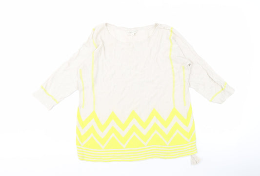 Womens UK Size M Monsoon Beige Pullover Jumper