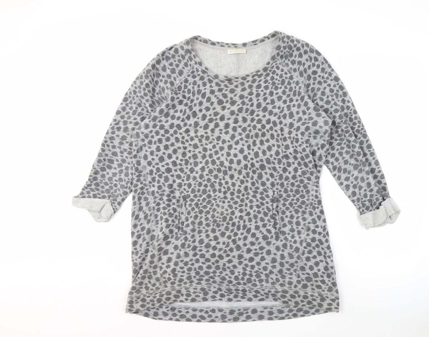 Whistles Women's Grey Animal Print Sweatshirt Size 14