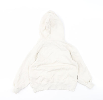 Zara Girls White Graphic Pullover Hoodie UK 8