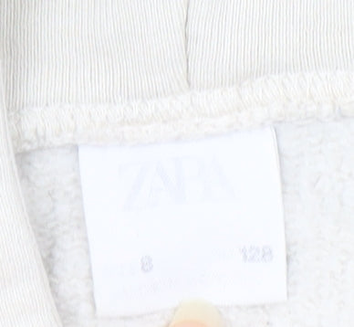 Zara Girls White Graphic Pullover Hoodie UK 8