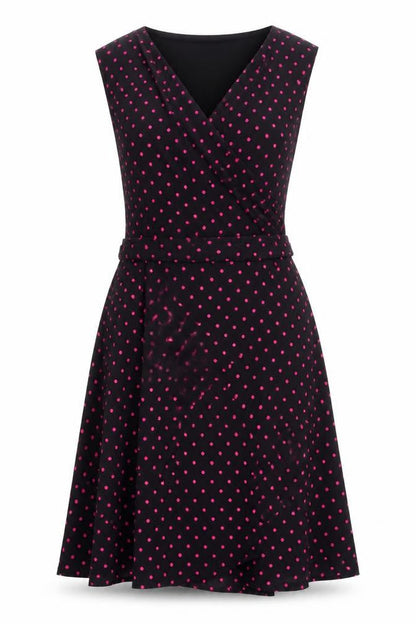 Precis Women's Black Polka Dot A-Line Dress