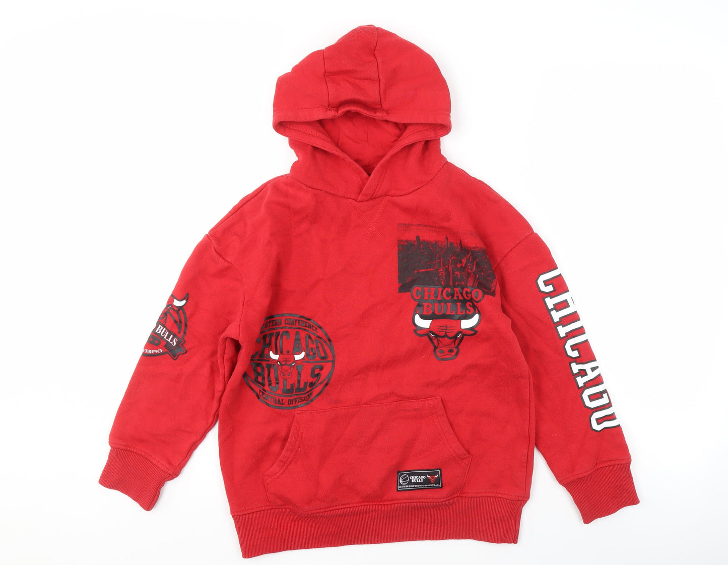 NBA Boys Red Chicago Bulls Hoodie 9-10Y Pullover Sports