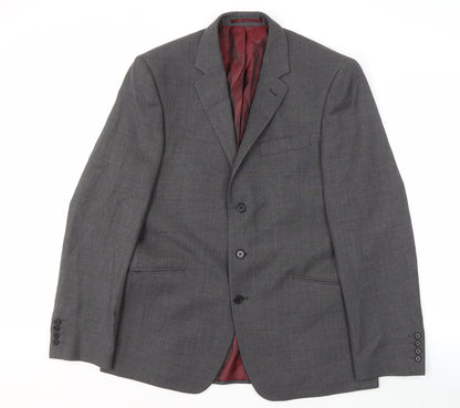 Next Men's Grey 42L Wool Blazer, Formal Jacket
