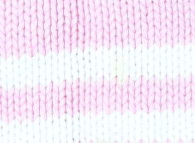 EWM Women's Pink Striped V-Neck Pullover Jumper M