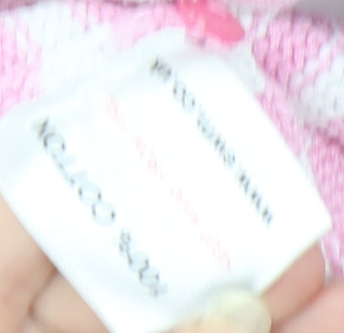 EWM Women's Pink Striped V-Neck Pullover Jumper M