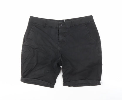 ASOS Men's Black Chino Shorts - Size 32, Regular Fit