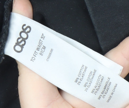 ASOS Men's Black Chino Shorts - Size 32, Regular Fit