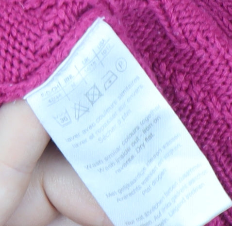 Damart Women's Pink Cable Knit Pullover Jumper Size 10